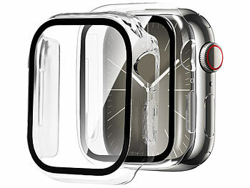 Vollschutzhüllen: Xcase 2er-Set Glas-Displayschutz für Apple Watch Series (46 mm)