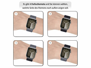 Callstel Armband für Apple Watch, 38/40/41 mm, schwarz/grau