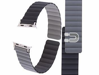 Callstel Armband für Apple Watch, 38/40/41 mm, schwarz/grau/silber