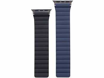 Callstel Armband für Apple Watch, 42/44/45/49mm, schwarz/dunkelblau