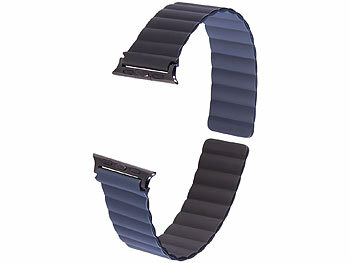Callstel Armband für Apple Watch, 42/44/45/49mm, schwarz/dunkelblau