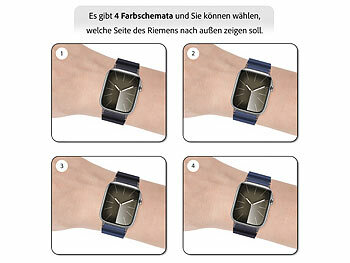 Callstel Armband für Apple Watch, 42/44/45/49mm, schwarz/dunkelblau