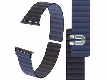 Callstel Armband für Apple Watch, 42/44/45/49mm, schwarz/dunkelblau