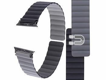 Callstel Armband für Apple Watch, 42/44/45/49 mm, schwarz/grau