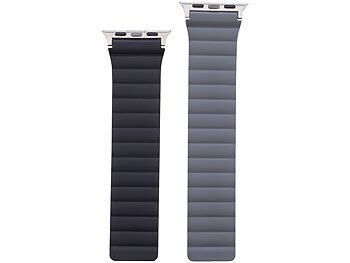 Callstel Armband für Apple Watch, 42/44/45/49 mm, schwarz/grau/silber
