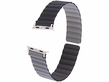 Callstel Armband für Apple Watch, 42/44/45/49 mm, schwarz/grau/silber