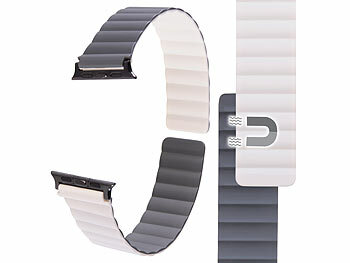 Callstel Armband für Apple Watch, 42/44/45/49 mm, beige/grau/schwarz 