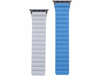 Callstel Armband für Apple Watch, 42/44/45/49mm, blau/hellgrau/schwarz