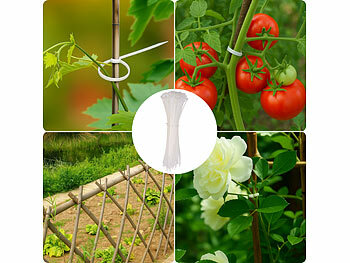 AGT 400er-Set UV-beständige Kabelbinder mit Sockel, weiß 