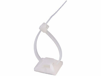 AGT 400er-Set UV-beständige Kabelbinder mit Sockel, weiß 