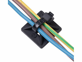 AGT 400er-Set UV-beständige Kabelbinder mit Sockel, schwarz
