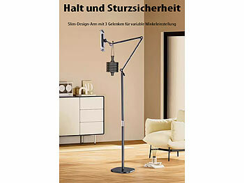Callstel Bodenständer für Smartphone & Tablet, 5" - 12", 360° drehbar, 160 cm