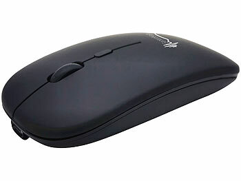 GeneralKeys 2er-Set Akku-Mini-Maus mit Bluetooth 5.2 & 2,4 GHz, weiß & schwarz