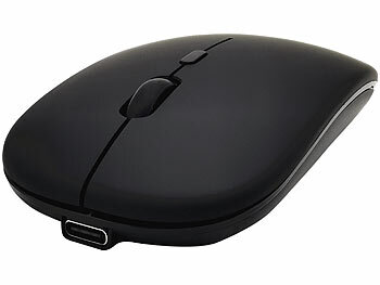 GeneralKeys 2er-Set Akku-Mini-Maus mit Bluetooth 5.2 & 2,4 GHz, weiß & schwarz