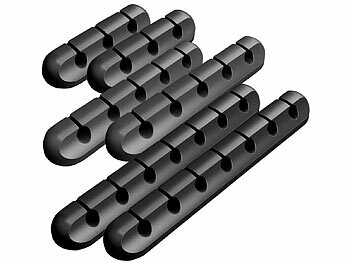 General Office 6er-Set selbstklebende Kabelhalter für 3, 5 und 7 Kabel