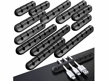 40 Clip Autoadesive Per Cavi - Gestione Cavi Scrivania, USB, Rete, Luci, Con Colla Acrilica - Foto 5