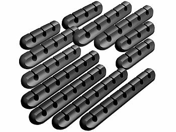 General Office 12er-Set selbstklebende Kabelhalter für 3, 5 und 7 Kabel 