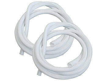 Kabelschutzhüllen: Callstel 2er-Set selbstschließende gewebte Kabelschläuche, zuschneidbar, 3 m