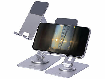 Telefonhalterung: PEARL 2er-Set Verstellbarer Tablet- und Smartphone-Arm, 3 Achsen