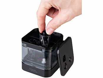 General Office Bleistiftspitzer, USB- & Batterie-Betrieb, 6-12 mm Ø Stifte, schwarz