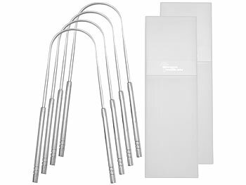 Zungenschaberwerkzeug: newgen medicals 4er-Set Edelstahl-Zungenschaber mit Aufbewahrungsbox 