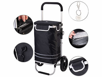 Xcase Einkaufstrolley faltbar: Klappbarer Einkaufstrolley mit Kühlfach, 46 l, belastbar bis 25 kg (Einkaufstrolley mit Tasche)