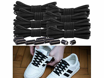 Schnürsenkel für Kinder: Speeron 8er-Set elastische Universal-Schnürsenkel ohne Binden, 100 cm, schwarz 