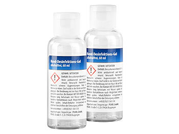 newgen medicals 2x Hand-Desinfektions-Gel in Spender-Fläschchen, alkoholfrei, je 60 ml