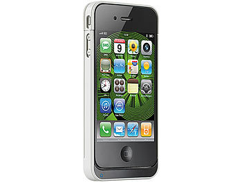 Callstel Schutzcover mit 1400-mAh-Akku für iPhone 4/4s, weiß