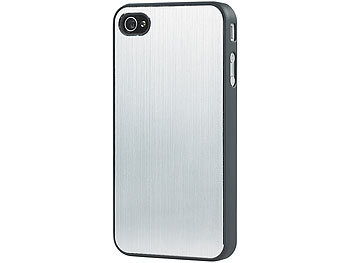 Xcase Schutzcover mit Alu-Blende für iPhone 4/4s, silber