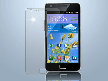 Somikon Displayschutzfolie für Samsung Galaxy S2, matt