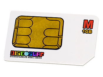 SIM-Karte mit Datentarif "discoSURF M" 1 GB (9,95 Euro pro Monat)