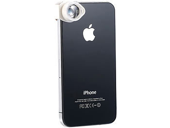 iPhone-Linse-Adapter: Somikon Mikroskop-Adapter für iPhone mit 4-fach Vergrößerung
