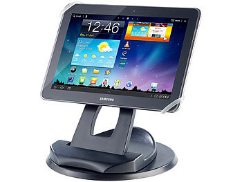 Callstel 2in1 Tisch-Ständer für Tablet PCs, mit abnehmbarer Halterung