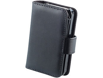 Xcase Schutztasche m. Geldschein- & EC-Kartenfach für iPhone 4/4s, schwarz