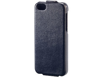 Xcase Stilvolle Klapp-Schutztasche für iPhone 5c, schwarz