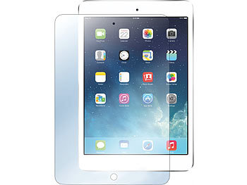 Somikon Displayschutz für Apple iPad Air aus gehärtetem Echtglas, 9H