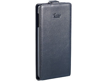 Handy Schutzhülle: Xcase Stilvolle Klapp-Schutztasche für Samsung Note3, schwarz