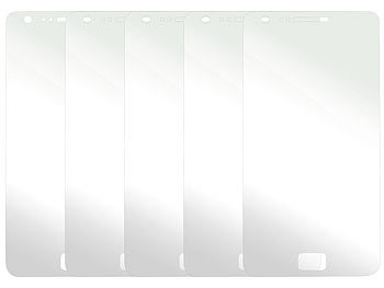 Somikon Displayschutzfolie für Samsung Galaxy S2, glasklar 5er-Set