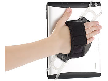 Tablet Halter Hand: Callstel 2in1-Tablet-Halterung mit Handschlaufe & Ständer für Tablets 7 - 11,9"