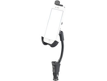 Callstel Handyhalterung flexibel: Kfz-Halterung für Smartphones 5- 6,  USB-Ladefunktion (refurbished) (Handyhalterung Schwanenhals)