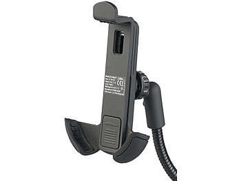 Callstel Handyhalterung flexibel: Kfz-Halterung für Smartphones 5- 6, USB- Ladefunktion (refurbished) (Handyhalterung Schwanenhals)