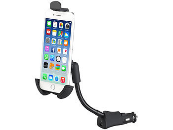 Callstel Handyhalterung flexibel: Kfz-Halterung für Smartphones 5- 6, USB- Ladefunktion (refurbished) (Handyhalterung Schwanenhals)
