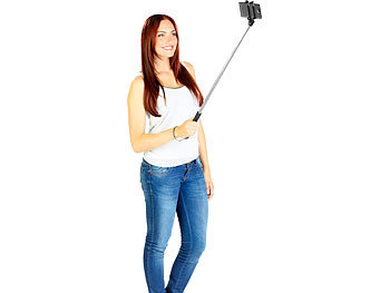 Somikon Selfie-Stick TS-120.BT mit Kippgelenk und Bluetooth-Auslöser