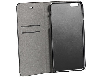 Carlo Milano Echtleder-Schutztasche, Standfunktion iPhone 6 Plus & 6s Plus, schwarz