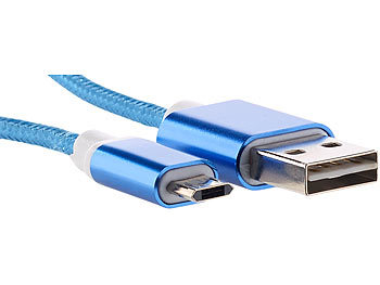 Ladekabel Samsung: Callstel Lade-/Datenkabel USB auf Micro-USB mit beidseitigen Steckern, 100 cm