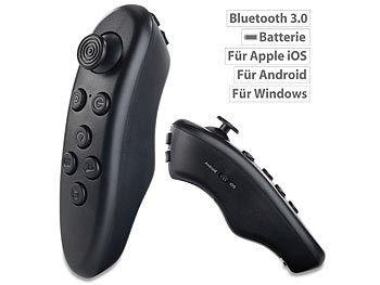 Mini Gamepad: auvisio 2in1-Mini-Game-Controller & Fernbedienung, Bluetooth für iOS & Android