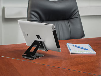 Callstel Extraflacher Smartphone- & Tablet-Ständer, bis 25,4 cm, schwarz
