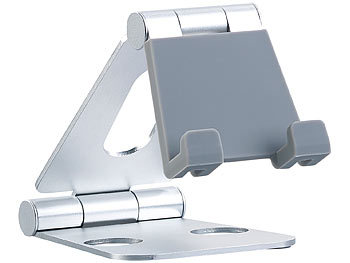 Callstel Extraflacher Smartphone- & Tablet-Ständer, bis 25,4 cm, silberfarben