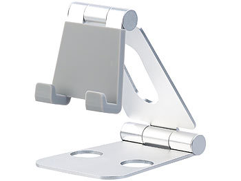 Callstel Extraflacher Smartphone- & Tablet-Ständer, bis 25,4 cm, silberfarben